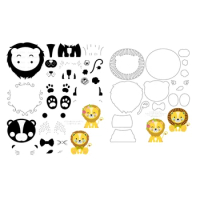 New 2022 Layer Build-A-Lion Clear Stamp Set Scrapbooking for Paper Making Metal Cutting Dies Frames Card Craft