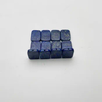 Natural stone lapis lazuli Double flat bottom square cabochon 13x18MM 12PC Ring necklace DIY Necklace Accessories 1mm Half hole