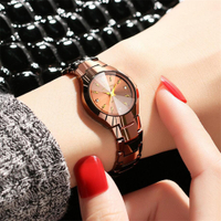 Tungsten star Waterproof Rose Gold Watch Women's Quartz Watches Ladies Top nd Luxury Female Wrist Watch Watch Clock Relogio
