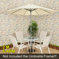 Waterproof Beach Umbrella, Yard Gazebo Beach Umbrella, Outdoor Garden Canopy, Sun Shelter, Patio Sunshade Cover, 6 Arm, 2x2m