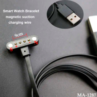 1pcs Global Shipping Universal T-Shape Magnetic Data 4-pin 9mm Smart Watch Wristbands Backup Charging Support DM98/LemX10/DM20