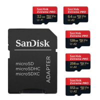 SanDisk Extreme Pro Flash 128GB Card MicroTF Card SDXC UHS-I 400GB 256GB 64GB U3 V30 Memory Card Adapter for Camera DJI