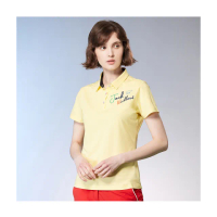 【Jack Nicklaus 金熊】GOLF女款素面彈性吸濕排汗POLO/高爾夫球衫(黃色)