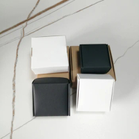 20pcs Jewelry Packing Box Black/Kraft/White Paper Box for Jewelry Ring Earring Sweets Boxes Kraft Paper Storage Packing Boxes