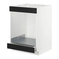 kbnt dasar u kompor+oven dg laci, putih/Lerhyttan diwarnai hitam, 60x60x80 cm