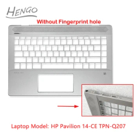 New Orig For HP Pavilion 14-CE TPN-Q207 Palmrest Upper Case Keyboard KB Bezel Silver Without Fingerprint hole