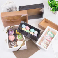 100pcs/lot Transparent Cakes Cover Kraft Paper Box Transparent Packing Birthday Gifts Universal Gift Box wholesale