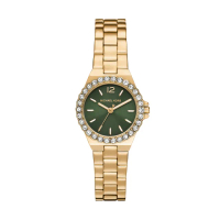 【Michael Kors 官方直營】Lennox 亮眼環鑽綠面女錶 金色不鏽鋼錶帶 手錶 30MM MK7395
