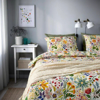 ปลอกผ้านวม, Strandlummer, ของ Ikea, ลายดอกไม้, ทำจากผ้าฝ้ายและปลอกหมอน, ชุดผ้าปูที่นอน Cadar, ของ Ik