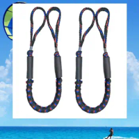 2Pcs Elastic Wharf Dinghy Marine Boat Bungee Dock Extendable Line Mooring Ropes Outdoor Sports Accessories