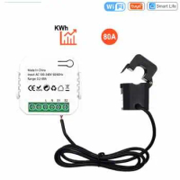 Smart Energy Meter 80A WiFi with Current Transformer Clamp kWh - PJ-MGW1103 - White