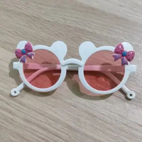 TOSERBA Kacamata Fashion Anti Radiasi Model Kartun Kacamata Anak Mouse Pita Imut Sunglasses Off-whit
