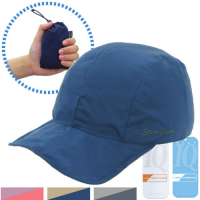 SNOW TRAVEL 雙面可收納棒球帽(正反雙色)_深藍/卡其