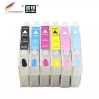 (RCE-771-776) refillable refill ink cartridge for Epson T0771-776 77 Stylus Photo RX580 RX595 RX680 R260 bkcmylclm