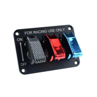 DC12V 20A Toggle Switch Panel Carbon Fiber &amp; Red &amp; Blue Racing Car Switch Panel for Racing