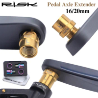 RISK 1 Pair Titanium Ti Alloy Bike Pedal Axle Extenders Pedal Extension Bolts Spacers 16mm/20mm for MTB Road Bicycle Pedels
