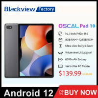 Blackview Oscal Pad 10 10.1 Inch Display Tablet 8GB 128GB 8280mAh Android 12 Portable PC Widevine L1 13MP Camera Windows Tablets