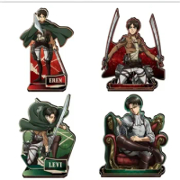 Attack on Titan Anime Eren Levi Action Figure Doll Game Acrylic Stand Model Plate Cosplay Toy for Gift