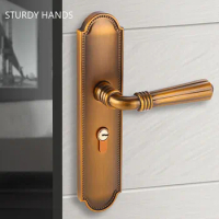 Retro Zinc Alloy Bedroom Door Lock Indoor Mute Security Door Locks Universal Deadbolt Lock Home Kitchen Hardware Handle Lockset
