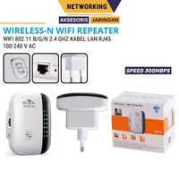 Wifi Repeater 300Mbps Penguat Jaringan Internet Jarak Jauh Tanpa Kabel 802.11 b/g/n Repeater