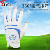 高爾夫球手套  男士PU防滑透氣手套 半指可觸屏 單只左手