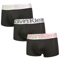 Calvin Klein Reconsidered Steel 絲質寬腰帶合身四角/平口褲 CK內褲-淺紫、深藍、粉 三入組