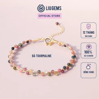 Vòng Tay Đính Đá Tourmaline Liugems Cho Nữ Kết Dây Đồng Tinh Tế Thanh Lịch Phong Cách VD01