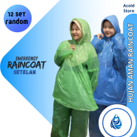 Jas Hujan Plastik Setelan Sekali Pakai Raincoat Disposable Mantel Ujan Travel Konser - 1 Lusin