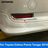 Rear Fog Light Lamp Cover Trim For Toyota Estima Previa Tarago 2016 Chrome Foglight Frame Protector Exterior Car Accessories
