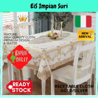 (Ready Stock!)Royal EIS 137X182CM PVC CROCHET RECT TABLE CLOTH PLATED DINING TABLE MAT FOR 6/8 CHAIR