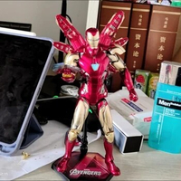 Original Iron Man Anime Figure Mk85 Avengers Deluxe 2.0 Led Light Edition Lxxv Nano Armor Action Figure Endgame Boy Kids Toy Gif