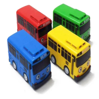 Korean Anime Tayo the little bus mini Plastic Pull Back Blue Tayo Gani Yellow Lani Green Red Rogi car model for kids Boy gift
