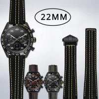 WatchBand Accessories for TAG HEUER Carrera Series 22MM Cowhide Strap Men's Nylon Strap Folding Buckle Waterproof Bracelet Men