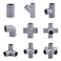 20/25/32/40/50mm PVC Connector Fittings Straight Elbow Tee Cross Connector Water Pipe Adapter Aquarium Water Supply 5-Way Joint