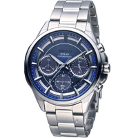 WIRED 創意無限 太陽能計時腕錶 VR42-0AA0D(AGAD070J)-黑藍面鋼帶【刷卡回饋 分期0利率】【跨店APP下單最高20%點數回饋】