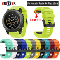 26mm Watchband Strap for Garmin Fenix 3 3 HR Watch Quick Release Silicone Easy Fit Wrist Band Strap For Fenix 5 X/5X Plus Belt