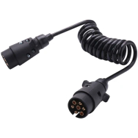 2M 7 Pin Car Towing Trailer Light Board Extension Cable Lead Truck Plug Socket Wire Part Couplings Circuit Plug Socket