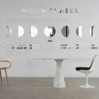 Mirror Stickers Sticker Room Decoration Bathroom Wall Full Moon Phases Panel Mural Full Body Length Big Large Wallpaper R071