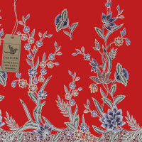 Kain Batik - Motif Bunga Mekar Unik Merah Manis