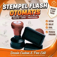 Stempel warna flash/otomatis untuk kertas/ kardus gratis desain murah siap pakai Biru Hijau Hitam Un