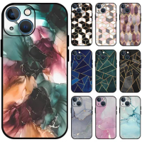 JURCHEN Silicone Phone Case For Apple iPhone XS 14 Pro Max 8 7 6 6S Plus XR X Fashion Marble Texture Geometric Printing Cover