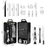 Bộ Vít 115 in 1 Thần Thánh - Thép CRV, Mở Full iPhone, Android, Laptop, PC, Kính Mắt