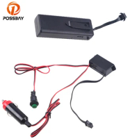 POSSBAY Car Vehicles EL Neon Glow Chasing EL Wire Driver Inverter With Cigarette Lighter Fit 5M Wire Strip