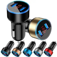 Car Charger 3.1A Quick Charge Dual USB Port LED Display Cigarette Lighter Phone Adapter for iPhone 12 11 8 Xiaomi redmi Sansung