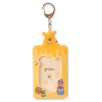 小禮堂 迪士尼 小熊維尼 造型票卡收納套鑰匙圈 (黃蜂蜜罐款) 4710588-016978