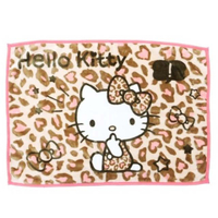 小禮堂 Hello Kitty 披肩毛毯 70x100cm (粉豹紋款)