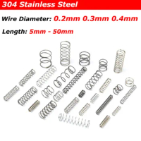 304 Stainless Steel Compression Spring Reture Spring Wire Diameter 0.2mm 0.3mm 0.4mm Length 5~50mm Y-type Coil Pressure Springs