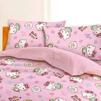 床包 / 雙人【KT-戀愛達人】含兩件枕套 高密度磨毛 戀家小舖台灣製 卡通
