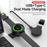 Type C Charging Dock for Galaxy Watch 4 Classic Usb Charger for Samsung Galaxy Watch 5 Pro/5/4/3/active 2 Portable Stand Holder