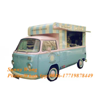 4.7m Long Kitchen Cooking Truck Retro Food Cart Ice Cream Food Van Juice Vending Kiosk For Sale